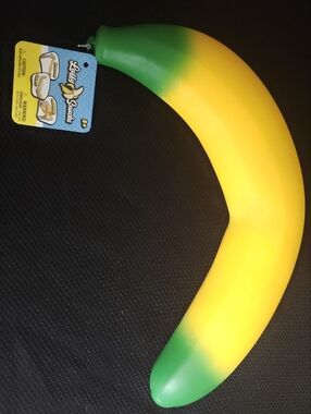 Squishy Banana Toy - JUMBO - Yellow & Green Slow Rise VIRAL